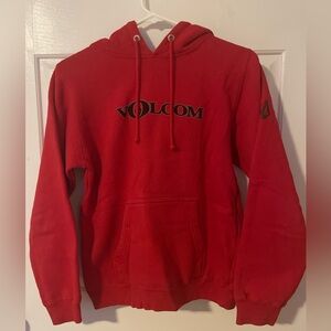 Volcom Red Hoodie Sweatshirt Size Small Y2K Vintage Skater